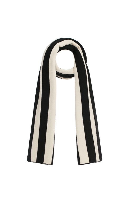 經典黑白條紋圍巾,圍巾