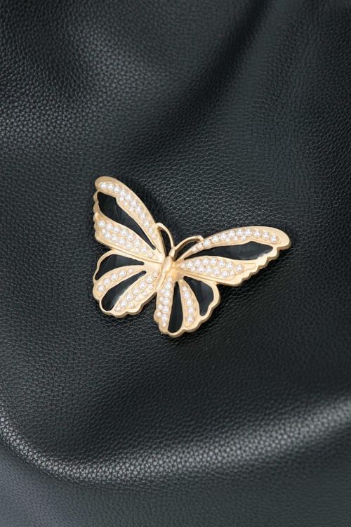 珍珠蝴蝶經典真皮HOBO包,側背包