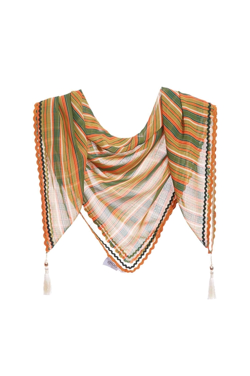 Silk scarf with petal ribbon