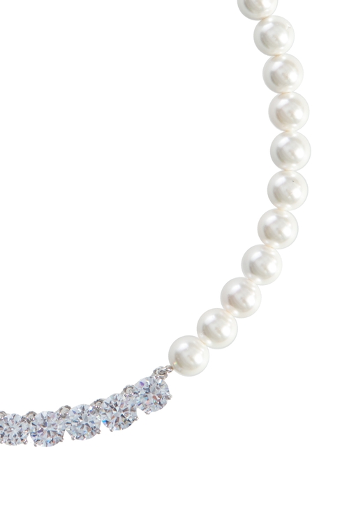 水鑽珍珠對稱造型項鍊,項鍊