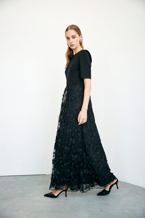 蕾絲刺繡花禮服,蕾絲