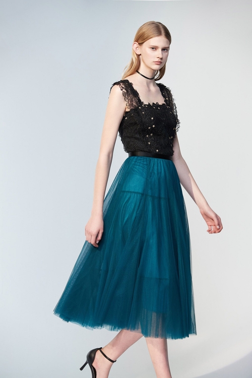 藍綠色網紗裙洋裝,禮服