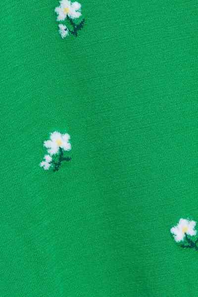 鑲花朵珍珠釦針織外套