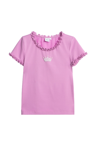 露莓色鑲皇冠T恤上衣